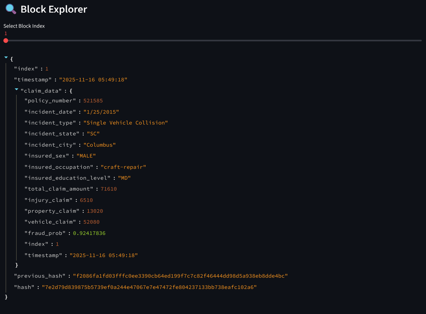 Blockchain fraud architecture